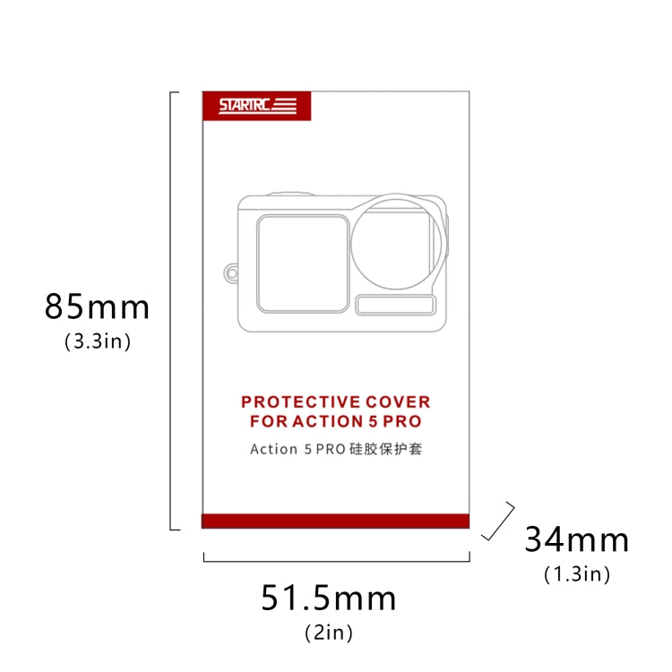 For DJI Osmo Action 5 Pro STARTRC Silicone Protective Case with Lens Cover (Grey) by bashfashion