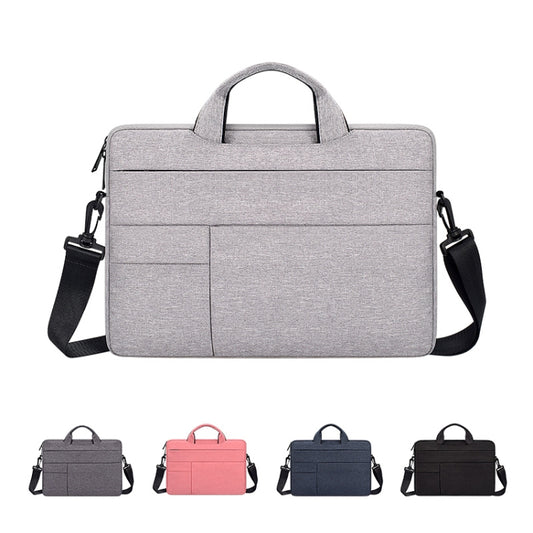 ND05SDJ Oxford Cloth + Nylon Laptop Portable Shoulder Bag, Size:14.1-15.4 inch(Hemp Gray) by bashfashion