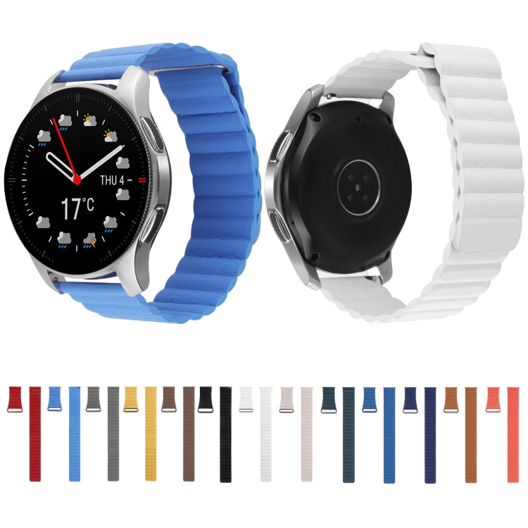 For Coros Apex 46mm/Apex Pro / Ticwatch Pro 3 22mm Magnetic Loop Leather Watch Band(White) by bashfashion