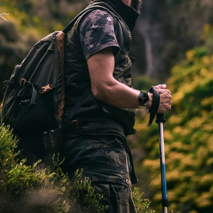 22mm Nylon Canvas Hook And Loop Fastener Watch Band(Army Green) by bashfashion