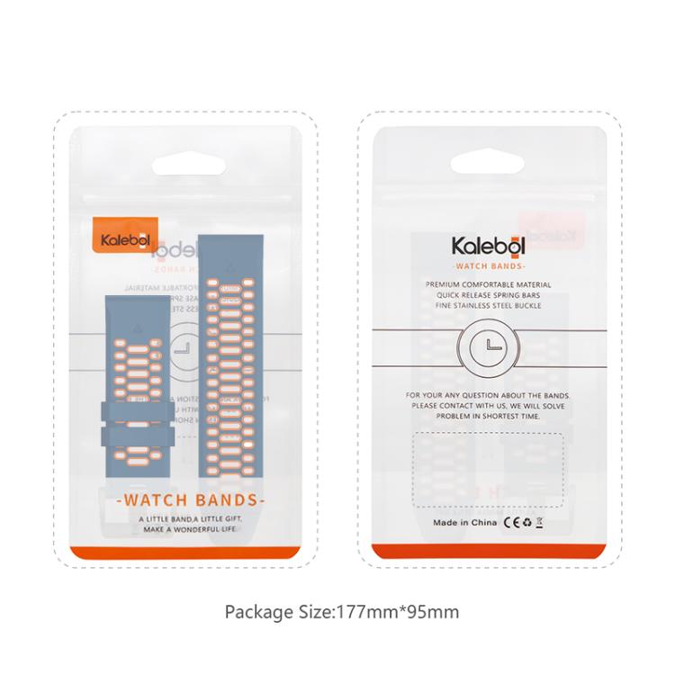 For Garmin Fenix 7 22mm Kalebol Three Rows Hole Two Color Silicone Watch Band(Red Black) by Kalebol