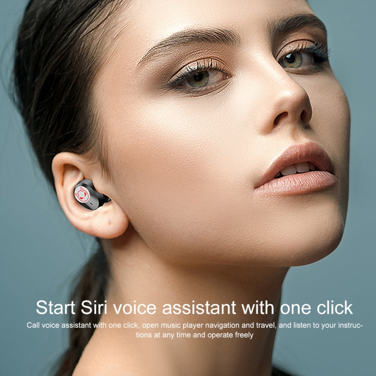 M23 Little Devil Pattern Intelligent Noise Reduction Touch Bluetooth Earphone with Three-screen Battery Display & Mirror Charging Box, Support HD Call & Siri (Red) by bashfashion