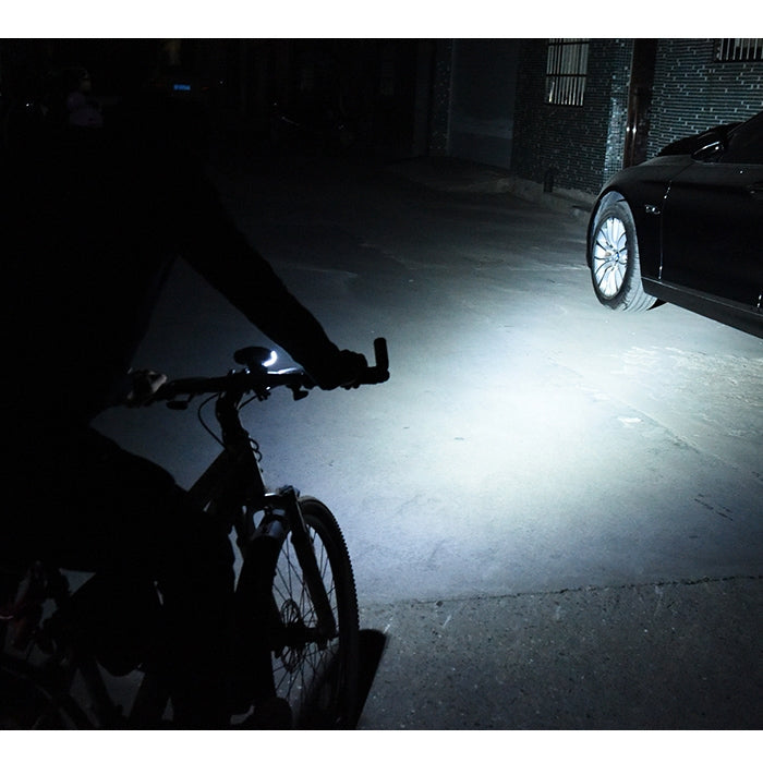 350LM USB Charging Waterproof Snap-on Bicycle Headlight with Speaker & Stopwatch Function (Black) by bashfashion