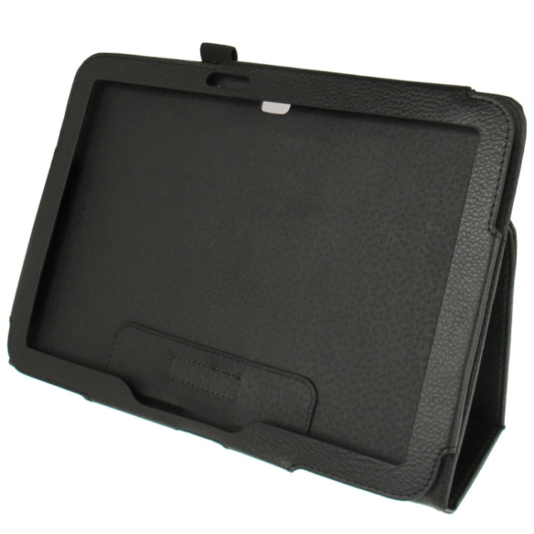 Litchi Texture Leather Case with Holder for Galaxy Tab 3 (10.1) / GT-P5200(Black) by bashfashion