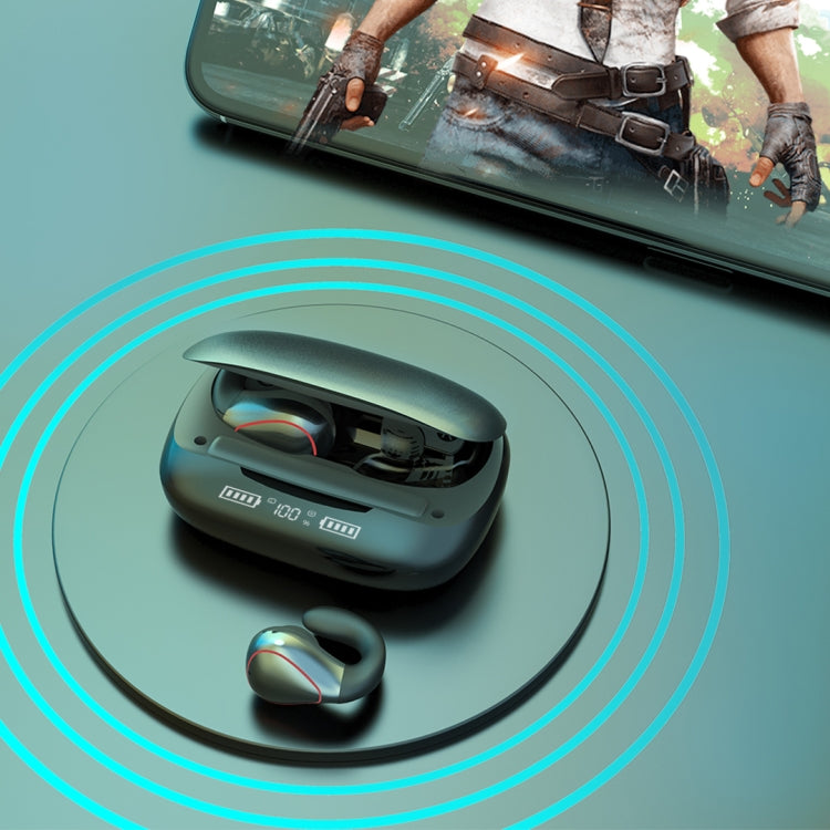 T20 TWS Bluetooth 5.0 Touch Wireless Bluetooth Earphone with Three LED Battery Display & Charging Box, Support Call & Voice Assistant(Gun Gray) by bashfashion