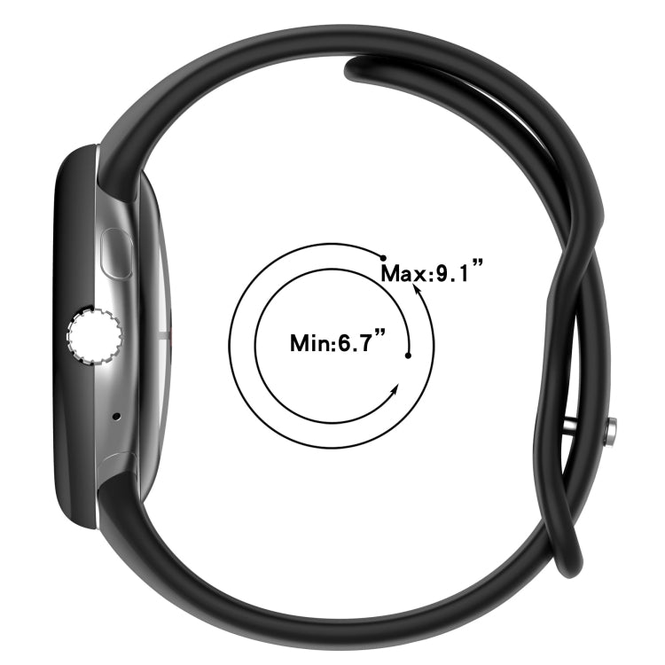 For Google Pixel Watch Water Drop Slimming Butterfly Button Solid Silicone Band(Midnight Blue) by bashfashion