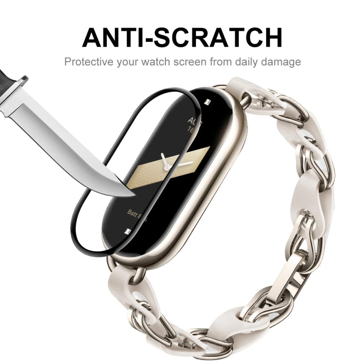 For Xiaomi Mi Band 8 ENKAY Hat-Prince 2 in 1 Set Full Coverage Screen Protector + Elastic Braided Nylon Watch Band(Starry Black) by ENKAY