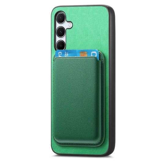 For Samsung Galaxy Xcover 7 Retro Magsafe Card Bag PU Back Cover Phone Case(Green) by bashfashion