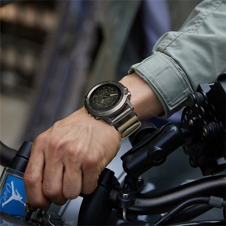 For Garmin Tactix 7 / Tactix DELTA Nylon Canvas Quick Release 26mm Watch Band(Khaki) by bashfashion