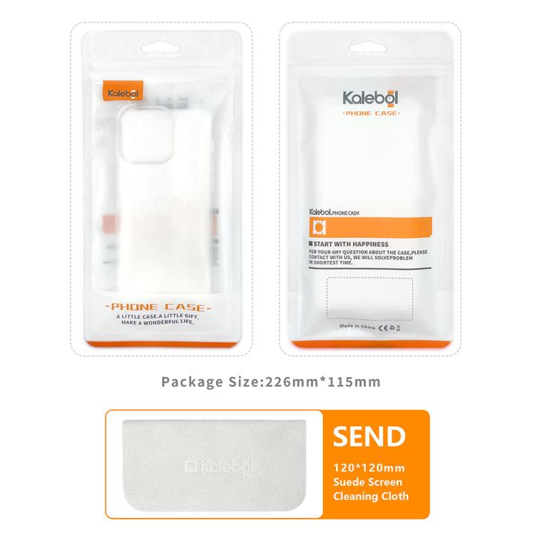 For iPhone 14 Pro Kalebol Minimalist High Transparency Multi Color Rotating Lanyard Hole Phone Case(Gold) by Kalebol