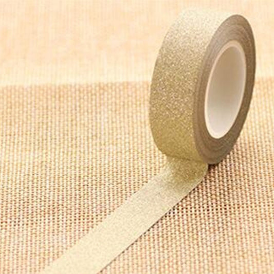 Flash Washi Sticky Paper Tape Label DIY Decorative Tape, Length: 10m(Light Gold) by others