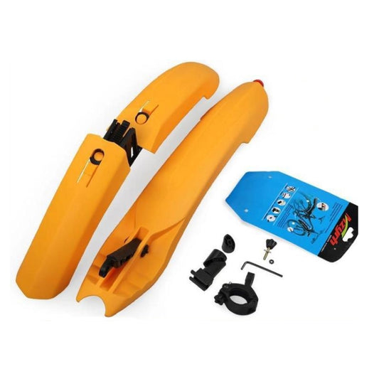 Bicycle Fender With LED Taillights Mountain Bike Fender Quick Release 26 Inch Riding Accessories(Orange) by bashfashion