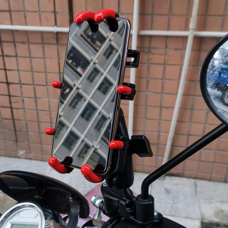 Motorcycle Metal Navigation Mobile Phone Bracket,Style: Rearview Mirror Installation (Anti-theft) by bashfashion