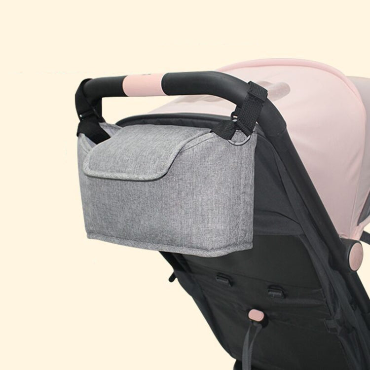 Stroller Storage Hanging Bag Multifunctional Large Capacity Stroller Bag(Linen Gray) by bashfashion