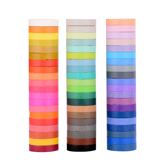 60 Colors / Box 8mmx4m Pure Color Rainbow Tape Hand Ledger Decoration Sticker by bashfashion