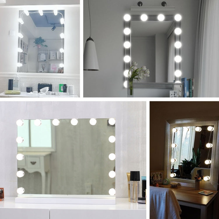 LED Makeup Mirror Light Beauty Fill Light Hand Sweep Sensor Mirror Front Light, Power source: 10 Bulbs(Natural White) by bashfashion