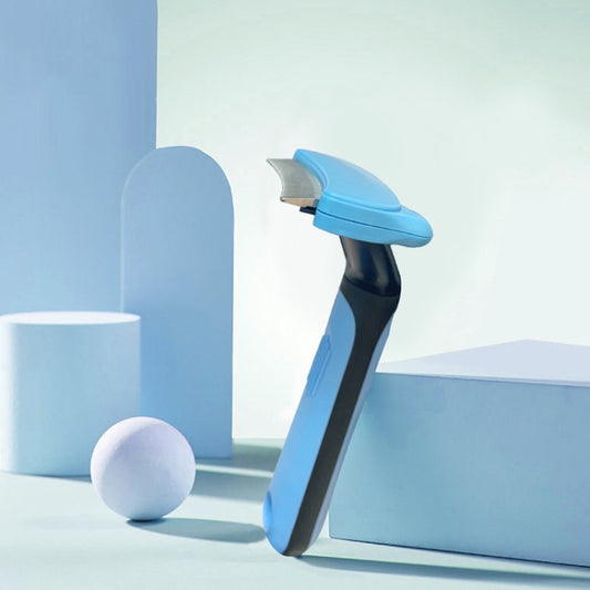 Pet Automatic Hair Removal Comb Curved Cat and Dog Open-knot Comb(Blue) by bashfashion