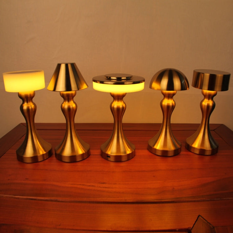 Retro Bar USB Rechargeable Metal Touch Desk Lamp, Specification: Gold(E Model) by bashfashion