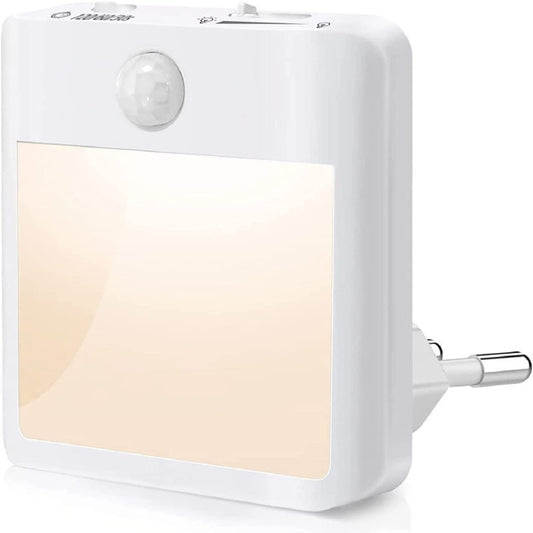 NL2101 Motion Sensor LED Night Light AC Plug Dimming Sleep Lights,Spec: Warm and White UK Plug by bashfashion