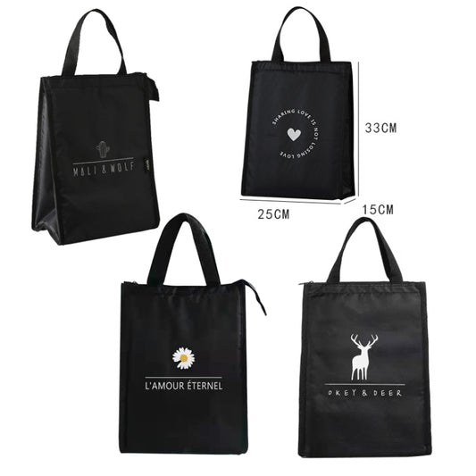 Vertical Version Thick Waterproof Insulation Bag Oxford Cloth Lunch Bag Tote Bag(Small Daisy) by bashfashion