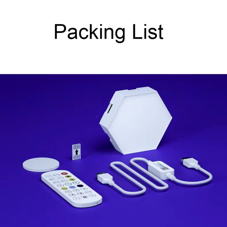 10pcs/set RGB Symphony Hexagon Lights DIY Bedside Ambient Wall Lamp Smart Honeycomb Light(WIFI-APP) by bashfashion