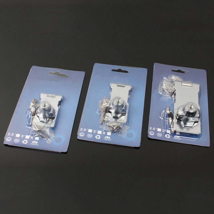 2.5 inch Non-Interlocking No Hole Hook With Locking Hasp Chest Of Drawers Door Lock With Iron Key by bashfashion