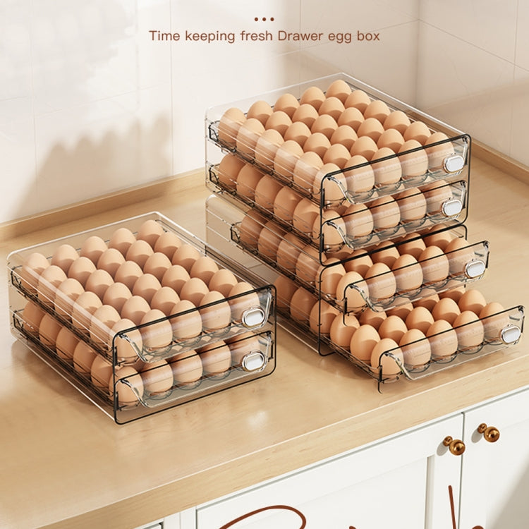 Extra Large Single Layer 30 Grid Cream Color Egg Storage Box PET Transparent Multi-Specification Egg Box by bashfashion