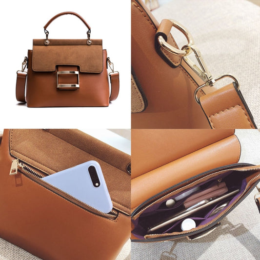 Women Frosted Wide Shoulder Strap Crossbody Square Bag Tote Single Shoulder Bag(Red) by bashfashion