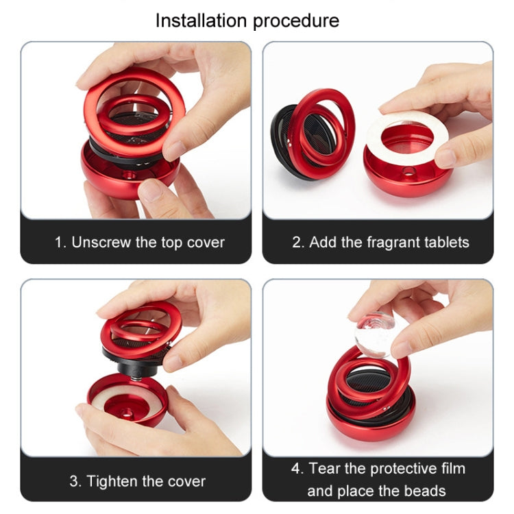 Interstellar Vast Solar Rotating Car Aromatherapy Ornaments, Color: Gold by bashfashion