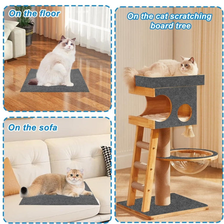 40 x 100cm Trimmable Self-Adhesive Cat Scratching Mat DIY Climbing Cat Scratcher(Black) by bashfashion