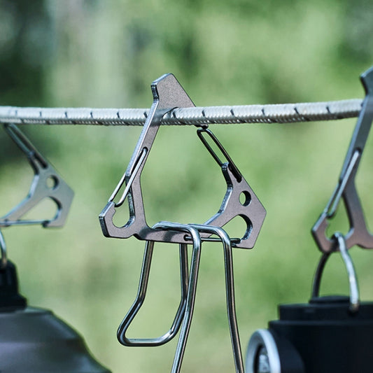 Outdoor Stainless Steel Hanging Buckle Multi-functional Portable Triangle Hook Multi-Hook Carabiner(Black) by bashfashion