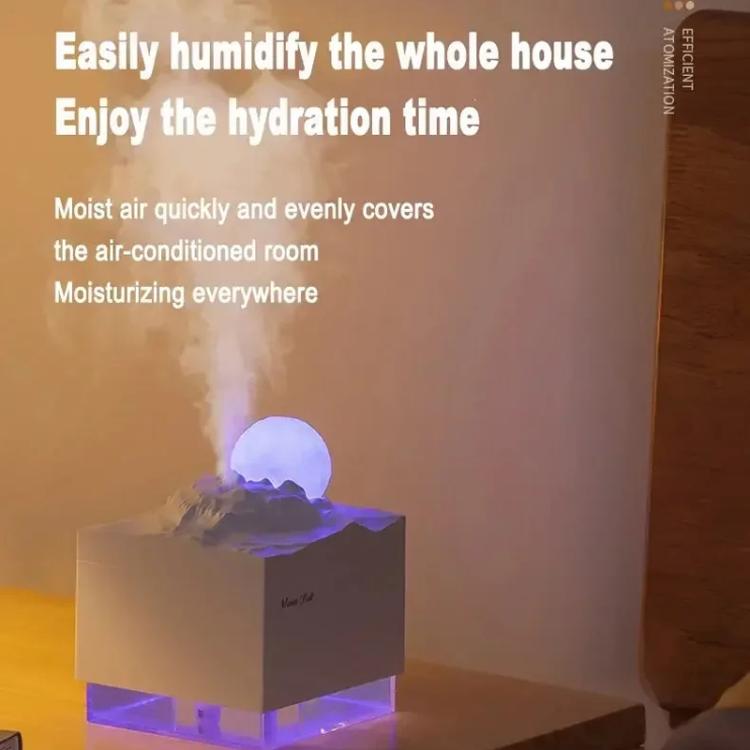 Moonfall Humidifier Aroma Diffuser Large Fog With Night Light Desktop Ornament(Black) by bashfashion