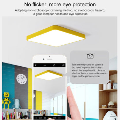 Macaron LED Square Ceiling Lamp, Stepless Dimming, Size:60cm(Yellow) by bashfashion