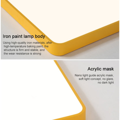 Macaron LED Rectangle Ceiling Lamp, White Light, Size:88x62cm(Pink) by bashfashion