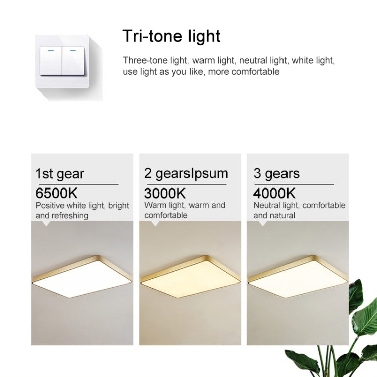 Macaron LED Rectangle Ceiling Lamp, 3-Colors Light, Size:88x62cm(Pink) by bashfashion