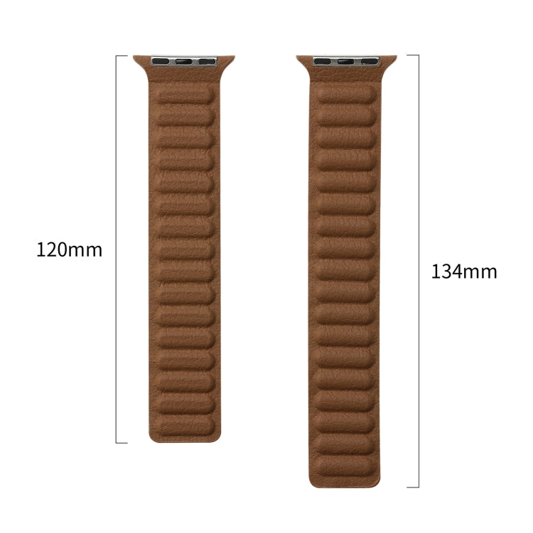Magnetic Two-color Loop Slim Leather Watch Band For Apple Watch Series 9&8&7 41mm / SE 3&SE 2&6&SE&5&4 40mm / 3&2&1 38mm(White) by bashfashion