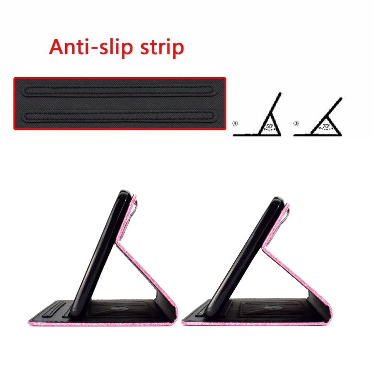 For Samsung Galaxy Tab A11 / A9 Glitter Powder Smart PU Tablet Case with Sleep / Wake-up Function(Blue) by bashfashion