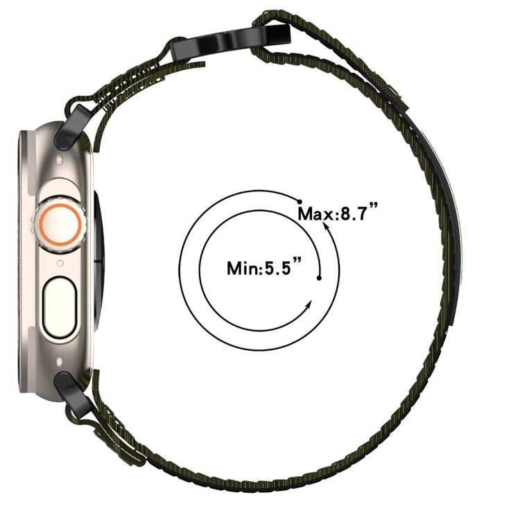 For Apple Watch Series 6 44mm Nylon Hook And Loop Fastener Watch Band(Army Green) by bashfashion