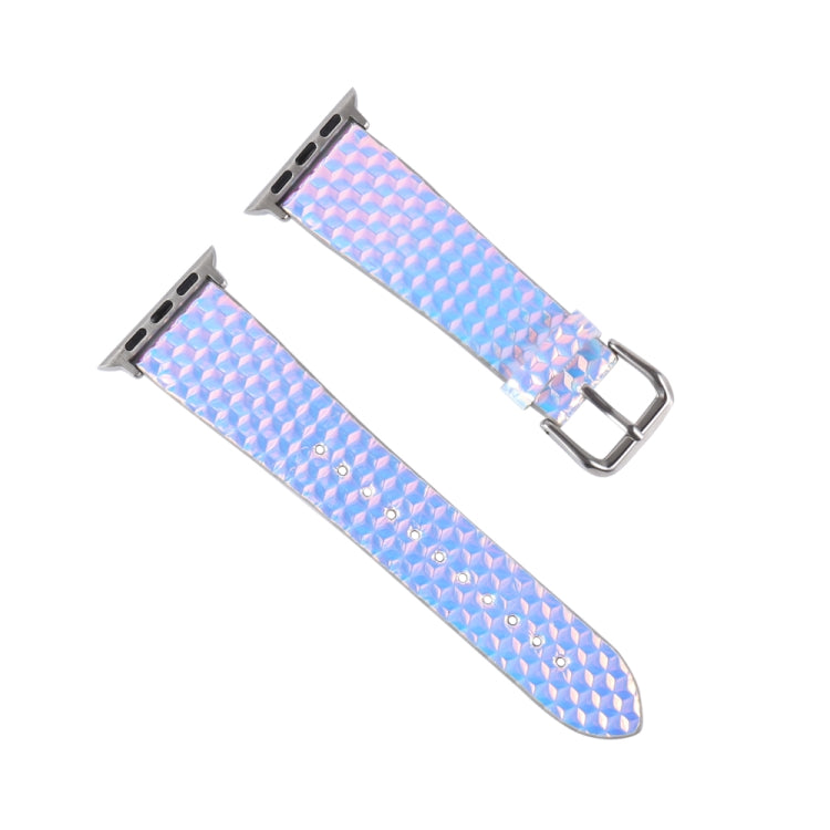 For Apple Watch 5 & 4 44mm / 3 & 2 & 1 42mm Discolor Glitter Fish Scale Texture Watch Band(Rhombic) by bashfashion