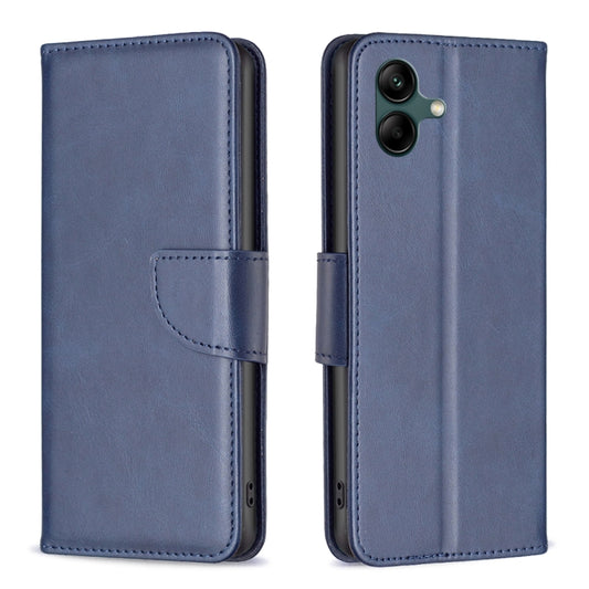 For Samsung Galaxy A06 Lambskin Texture Pure Color Flip Leather Phone Case(Blue) by bashfashion