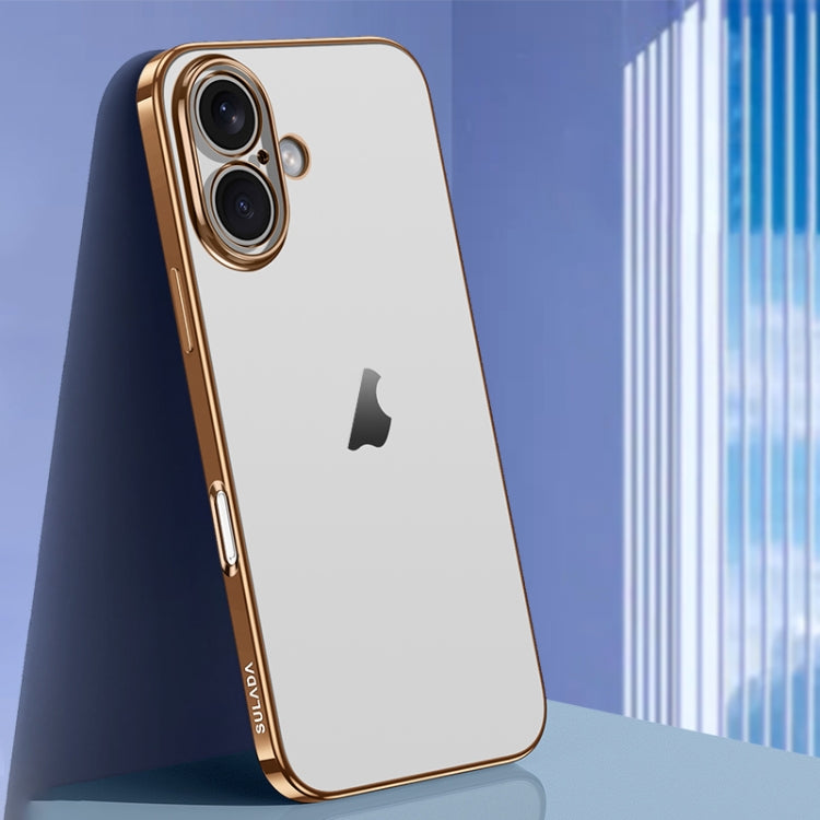 For iPhone 16 SULADA Natural Color Series Electroplating Frosted TPU Phone Case(Gold) by SULADA