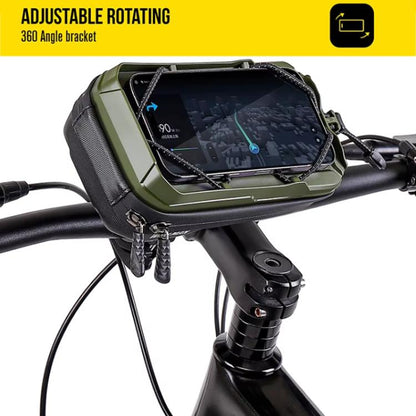 WILD MAN GX330 Mountain Bicycle Mobile Phone Holder EVA Hard Shell Handlebar Bag(Army Green) by WILD MAN