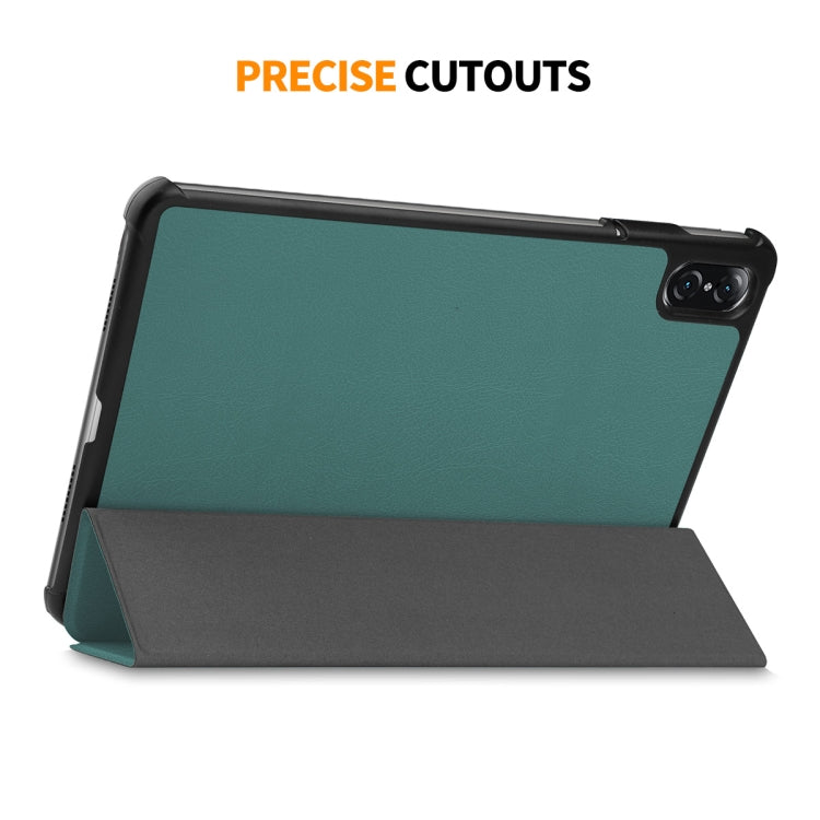 For Honor Pad V8 ENKAY Tri-fold Custer Texture Leather Smart Tablet Case(Dark Blue) by ENKAY