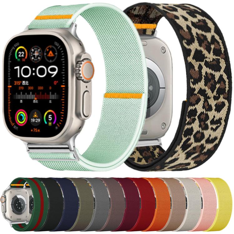For Apple Watch 46mm / 49mm / 45mm / 44mm Adjustable Single Loop Elastic Nylon Watch Band(Starlight) by bashfashion
