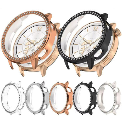 For OnePlus Watch 3 43mm Single Row Diamond Half Coverage Hollow PC Watch Protective Cover(Glossy Starlight Color) by bashfashion