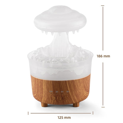 V50 Desktop Colorful Night Light Humidifier Wood Grain Water Drop Aroma Diffuser, Spec: US Plug(White) by bashfashion