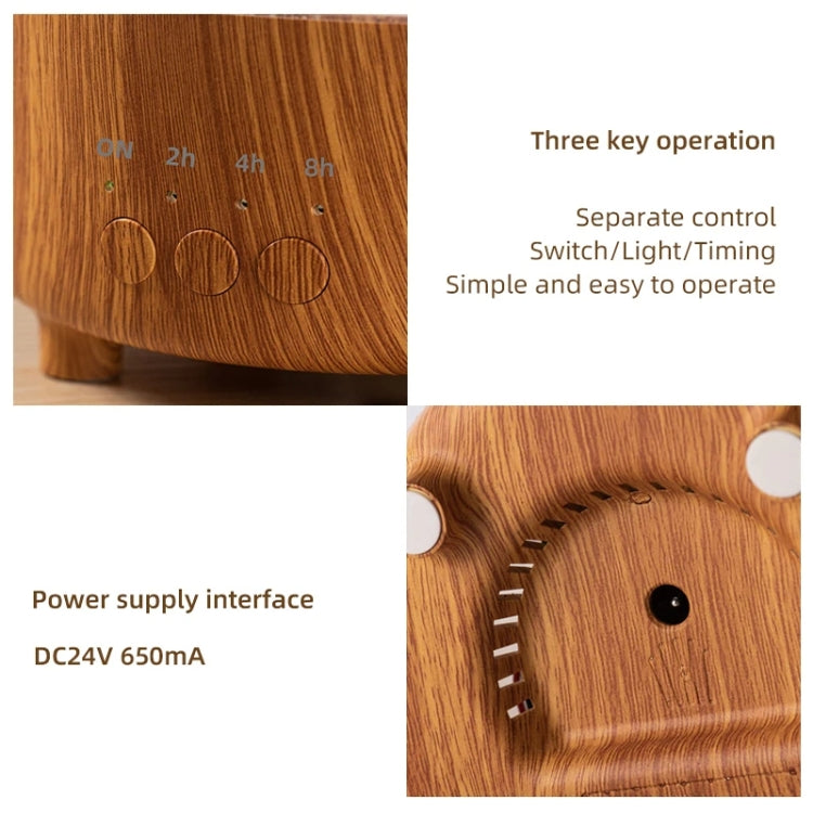 V50 Desktop Colorful Night Light Humidifier Wood Grain Water Drop Aroma Diffuser, Spec: UK Plug(Green) by bashfashion