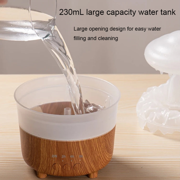V50 Desktop Colorful Night Light Humidifier Wood Grain Water Drop Aroma Diffuser, Spec: US Plug(White) by bashfashion