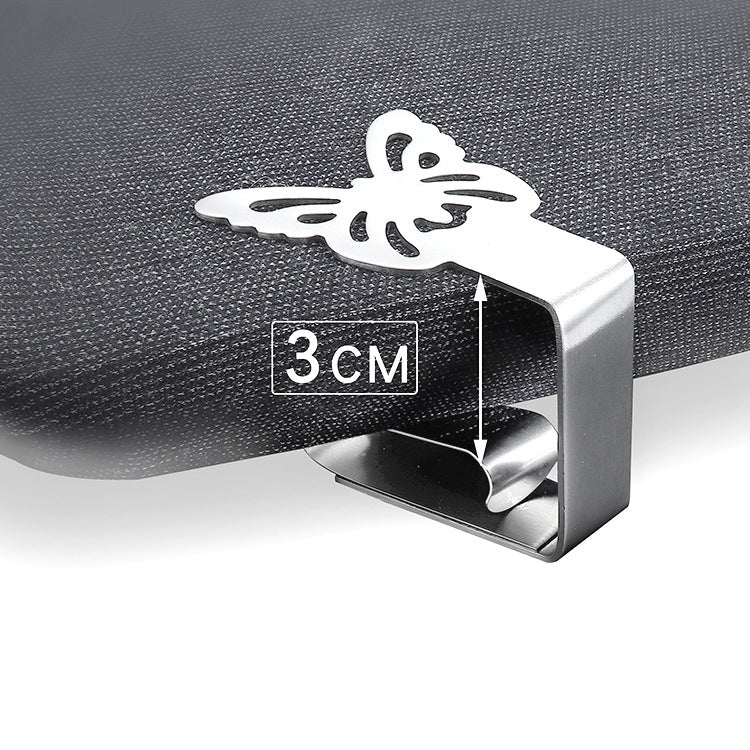 Stainless Steel Tablecloth Clip Graphics Tablecloth Clip High-Elastic Moving Fixing Clip(Four Leaf Clover) by bashfashion