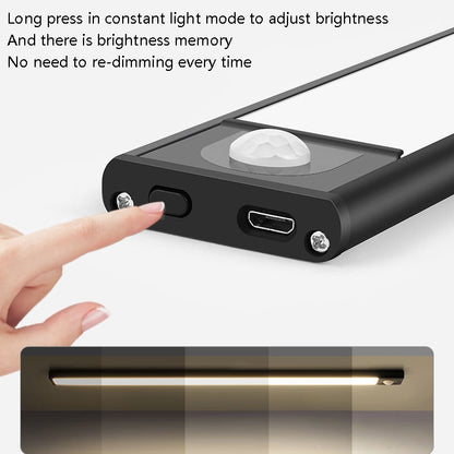 Intelligent Automatic Human Body Induction Wireless LED Lamp 60cm(Black + Warm Light) by bashfashion